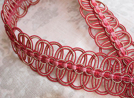 Strawberry red and pink cord braid　(1m)