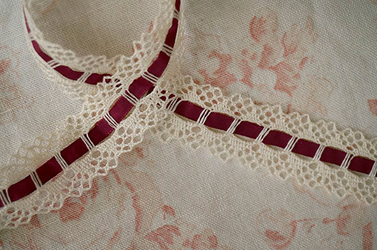 Torsion lace &amp; satin ribbon (25cm + 45cm) 