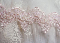 Organza with pearl embroidered trim