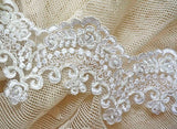 Embroidered tulle lace (50cm scallops x 6) 