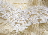 Embroidered tulle lace (4 50cm scallops) 