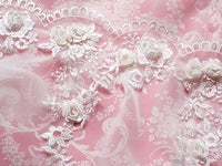 Tulle lace with flowers (50cm 3 motifs) 