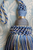 Elegant blue and yellow key tassel (1 piece)