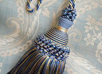 Elegant blue and yellow key tassel (1 piece)
