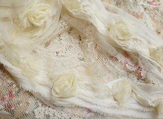 Rose lace ruffle trim (50cm) 