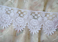 White rose pattern chemical lace (50cm)