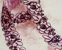 お花の刺繍レース　(50cm)