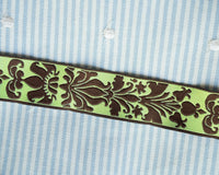USAリボン　ダマスク柄風の刺繍ジャガードリボン (1m)