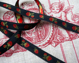 Vintage Strawberry Jacquard Ribbon (1m/3m)