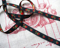 Vintage Strawberry Jacquard Ribbon (1m/3m)
