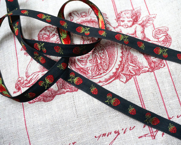 Vintage Strawberry Jacquard Ribbon