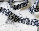 USA ribbon damask style embroidered jacquard ribbon (1yd)