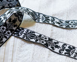 USA ribbon damask style embroidered jacquard ribbon (1m)